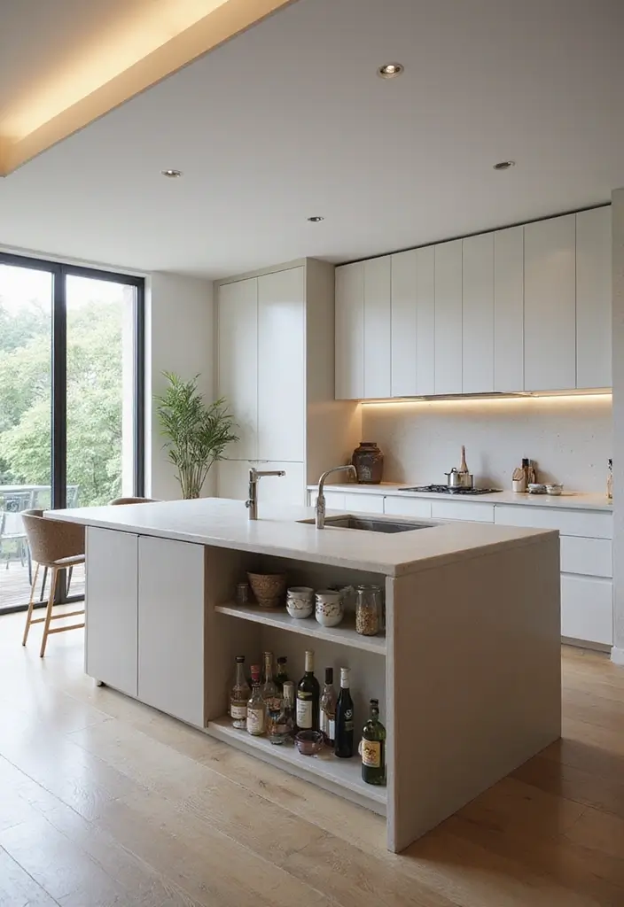 30 Minimalist Kitchen Island Ideas That Feel Sleek 9 30 Minimalist Kitchen Island Ideas That Feel Sleek - 9. Integrated Bar Island