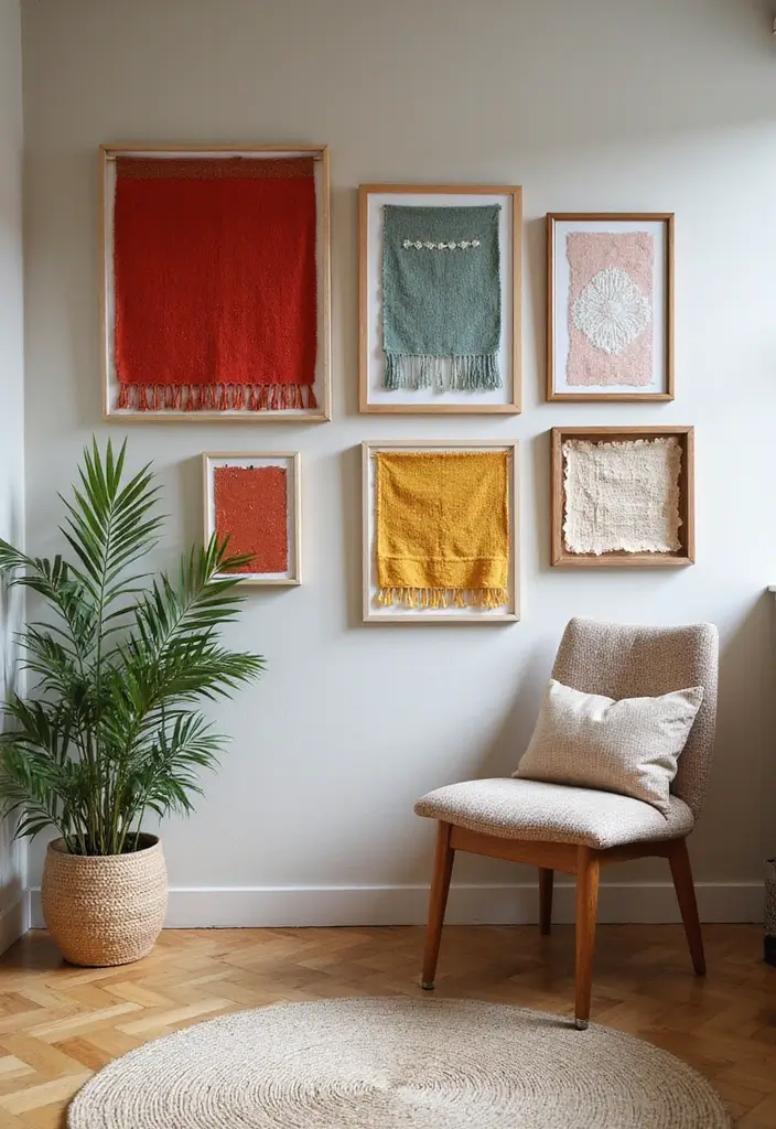 30 Minimalist Wall Decor Ideas That Transform a Room 9 30 Minimalist Wall Decor Ideas That Transform a Room - 9. Framed Textiles