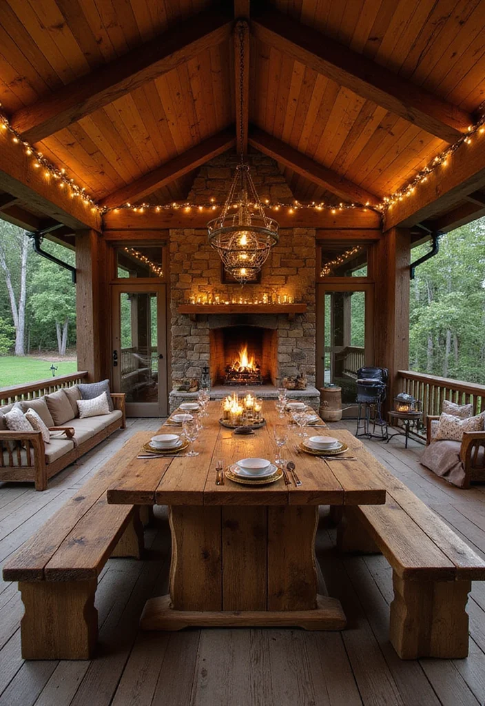 10 Backyard Cabin Ideas for a Cozy Retreat Space - 8. Rustic Outdoor Dining Cabin