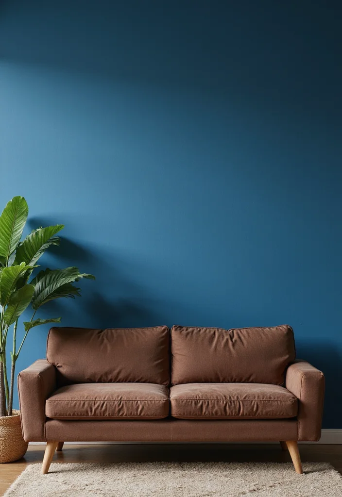 10 Chocolate Sofa Living Room Ideas for Rich Cozy Style - 2. Accent Walls for a Bold Statement