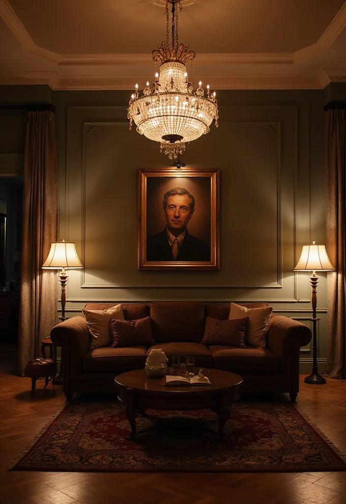 10 Chocolate Sofa Living Room Ideas for Rich Cozy Style - 3. Elegant Lighting for Atmosphere