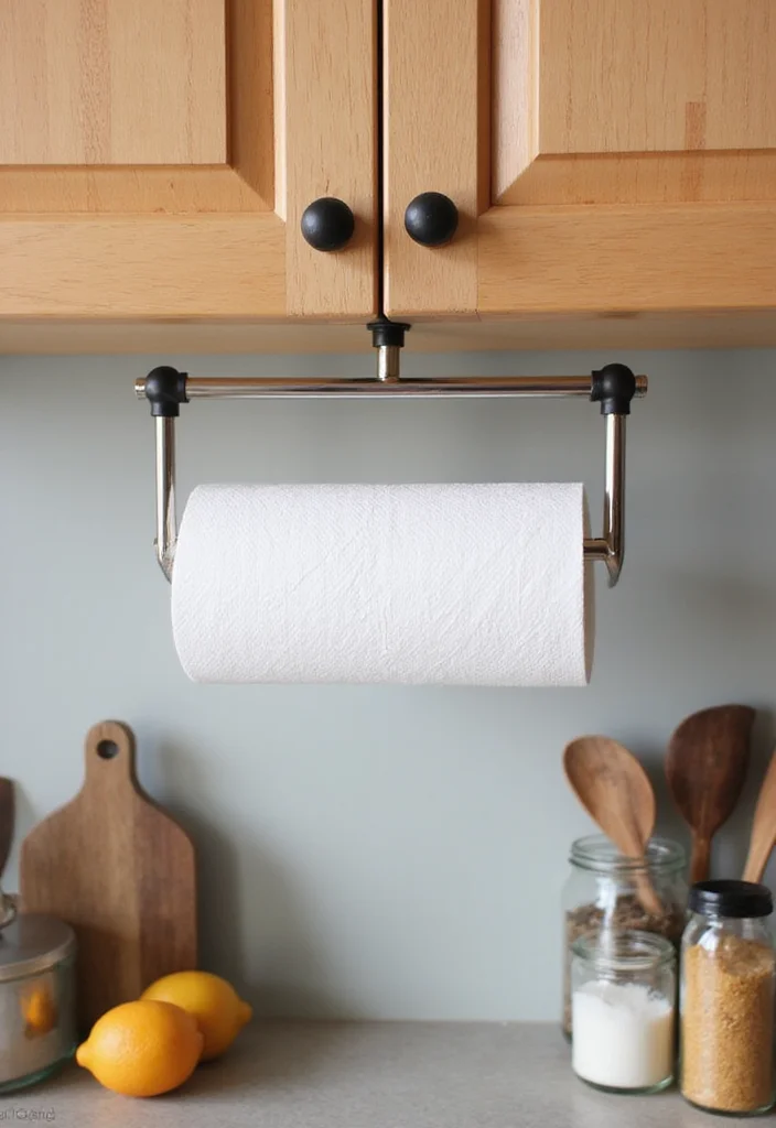 10 Kitchen Paper Towel Holder Ideas for Handy Clean Counters - 6. Hanging Holder