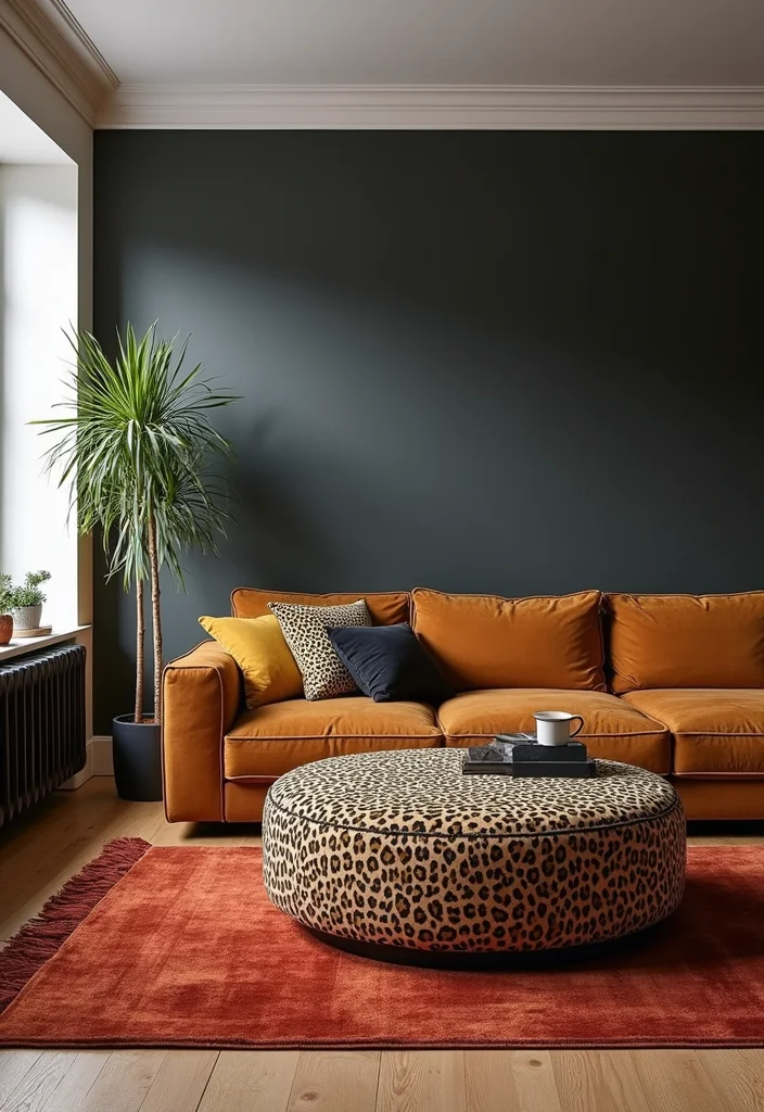 10 Leopard Living Room Ideas for Bold Wild Accents - 7. Statement Leopard Print Furniture