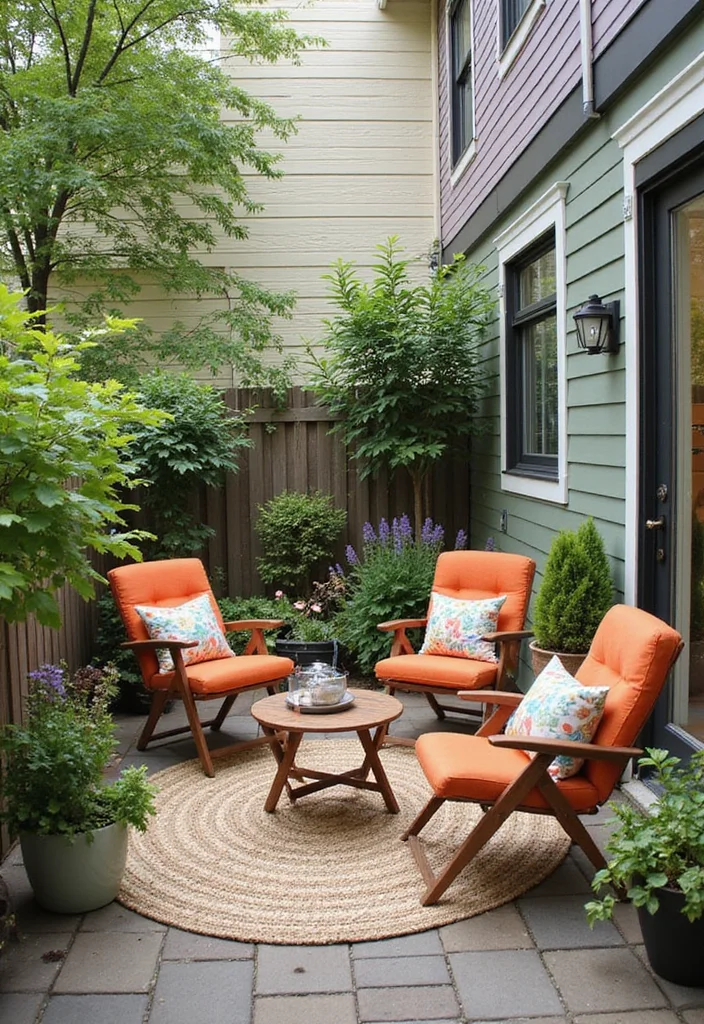 10 Small Condo Backyard Ideas for Practical Urban Living - 2. Cozy Outdoor Seating with Space-Saving Furniture