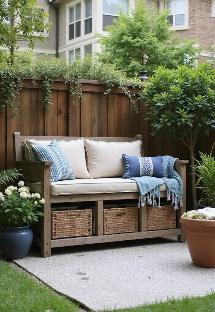 10 Small Condo Backyard Ideas for Practical Urban Living - 7. Multi-Functional Outdoor Storage