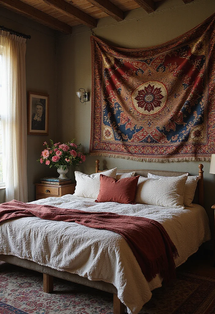 10 Tapestry Bedroom Ideas for Texture and Artistic Style - 7. Layered Textiles