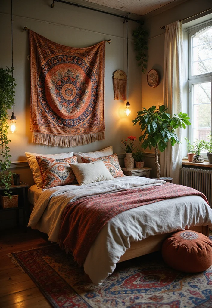 10 Tapestry Bedroom Ideas for Texture and Artistic Style - 9. Boho Chic with Fringe