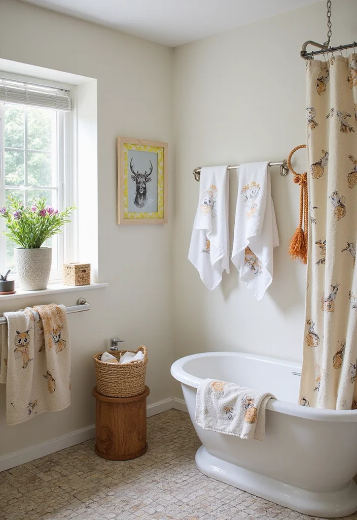 10 Whimsical Bathroom Ideas for Playful Creative Decor - 3. Quirky Animal Motifs