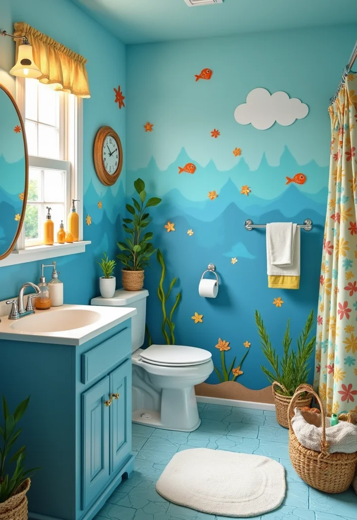 10 Whimsical Bathroom Ideas for Playful Creative Decor - 5. Playful Underwater Scene