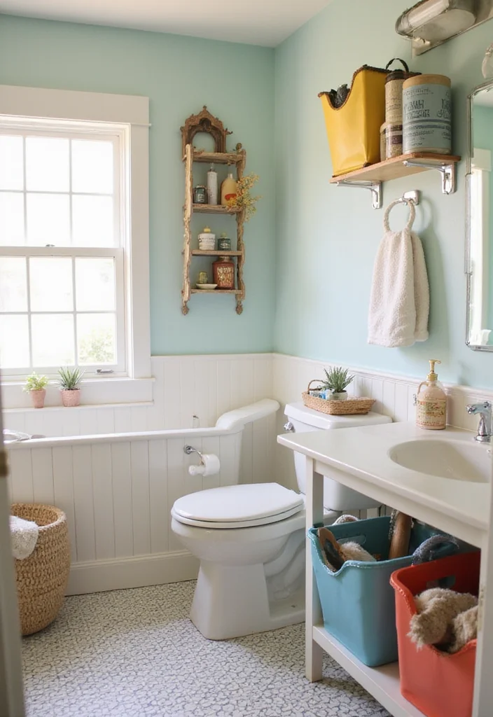 10 Whimsical Bathroom Ideas for Playful Creative Decor - 7. Fun and Functional Storage