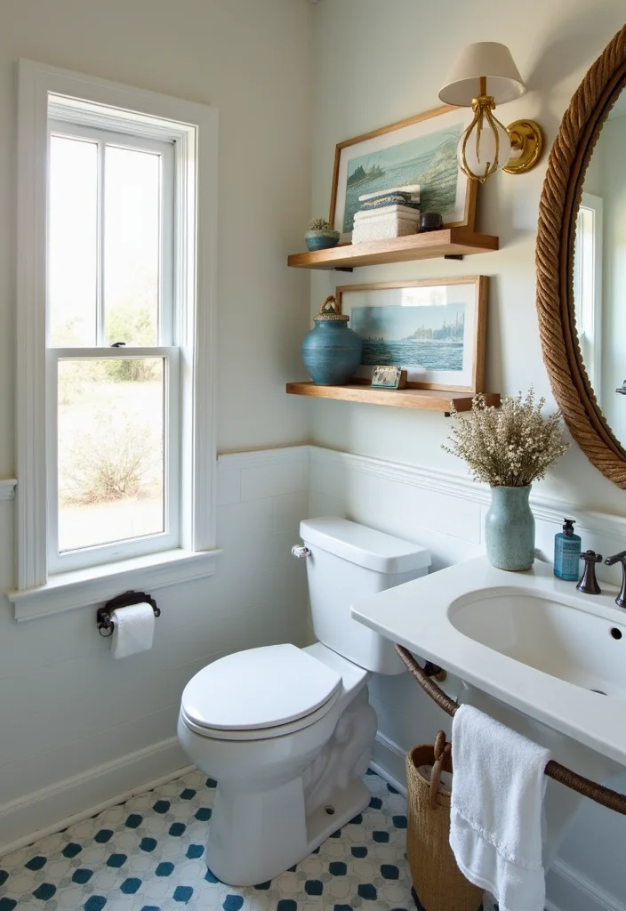12 Aqua Bathroom Ideas for Bright Refreshing Vibes - 4. Nautical Accents