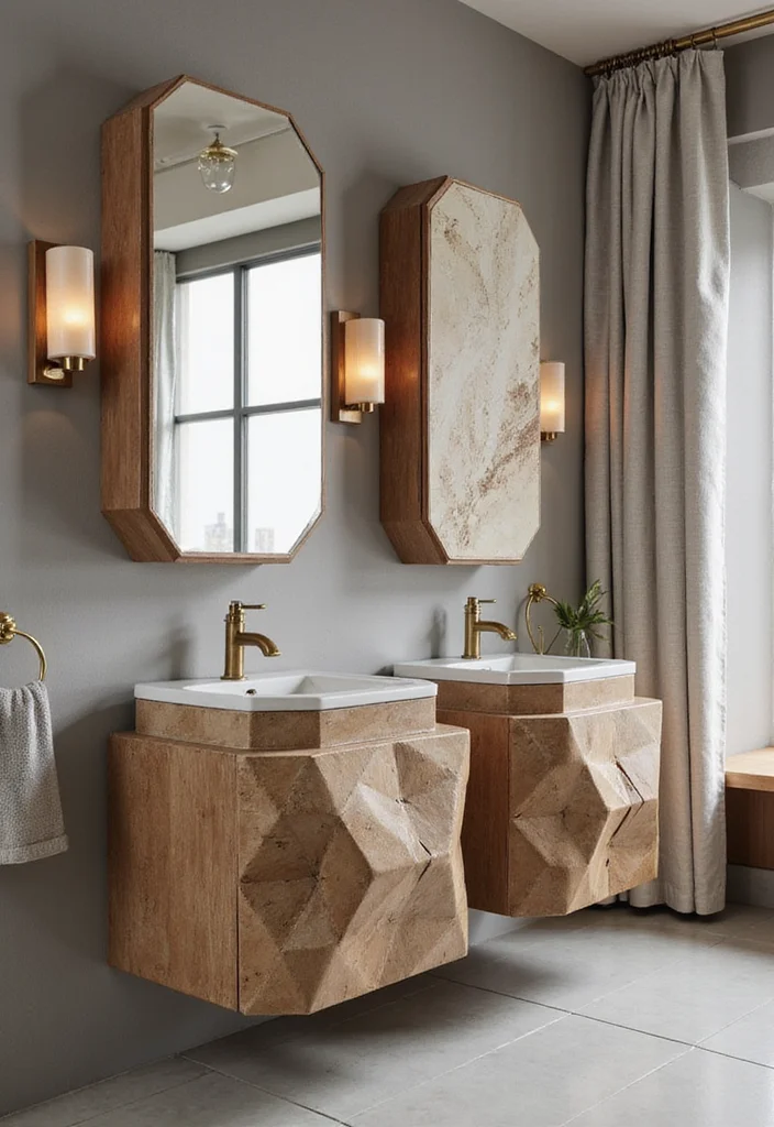 12 Art Deco Bathroom Ideas for Glam Geometric Style 100 12 Art Deco Bathroom Ideas for Glam Geometric Style - 10. Functional Yet Stylish Vanities