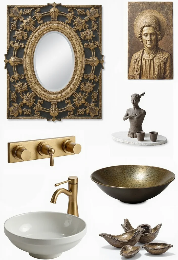 12 Art Deco Bathroom Ideas for Glam Geometric Style 122 12 Art Deco Bathroom Ideas for Glam Geometric Style - 12. Artistic Accents