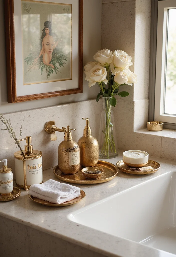 12 Art Deco Bathroom Ideas for Glam Geometric Style 45 12 Art Deco Bathroom Ideas for Glam Geometric Style - 5. Glamorous Accessories