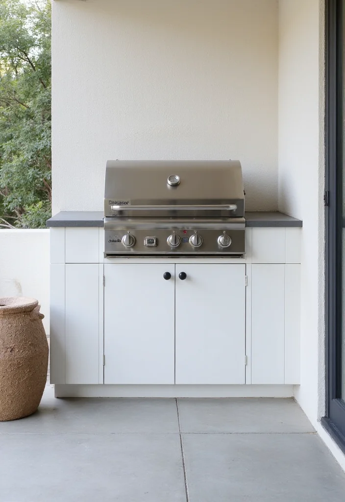 12 Backyard Built In BBQ Ideas for Fun Outdoor Cooking - 4. Minimalist Built-In BBQ