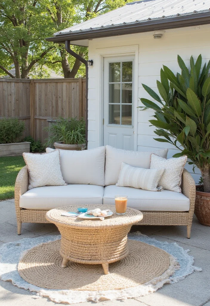 12 Backyard Couch Ideas for Comfortable Lounge Areas - 11. Coastal Vibes