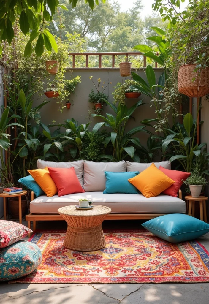 12 Backyard Couch Ideas for Comfortable Lounge Areas - 9. Color Pop