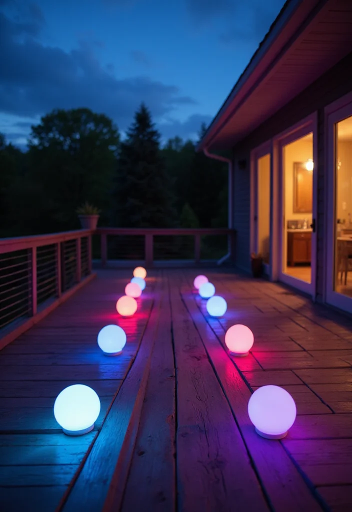 12 Backyard Deck Lighting Ideas for Warm Evening Ambience - 7. Smart Lighting Solutions