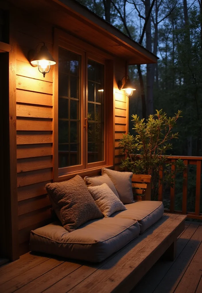 12 Backyard Deck Lighting Ideas for Warm Evening Ambience - 9. Wall-Mounted sconces for Cozy Corners