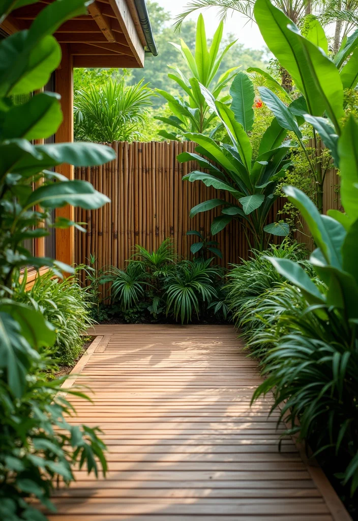 12 Backyard Deck Privacy Ideas for Secluded Outdoor Comfort - 4. Bamboo Fencing for a Tropical Vibe