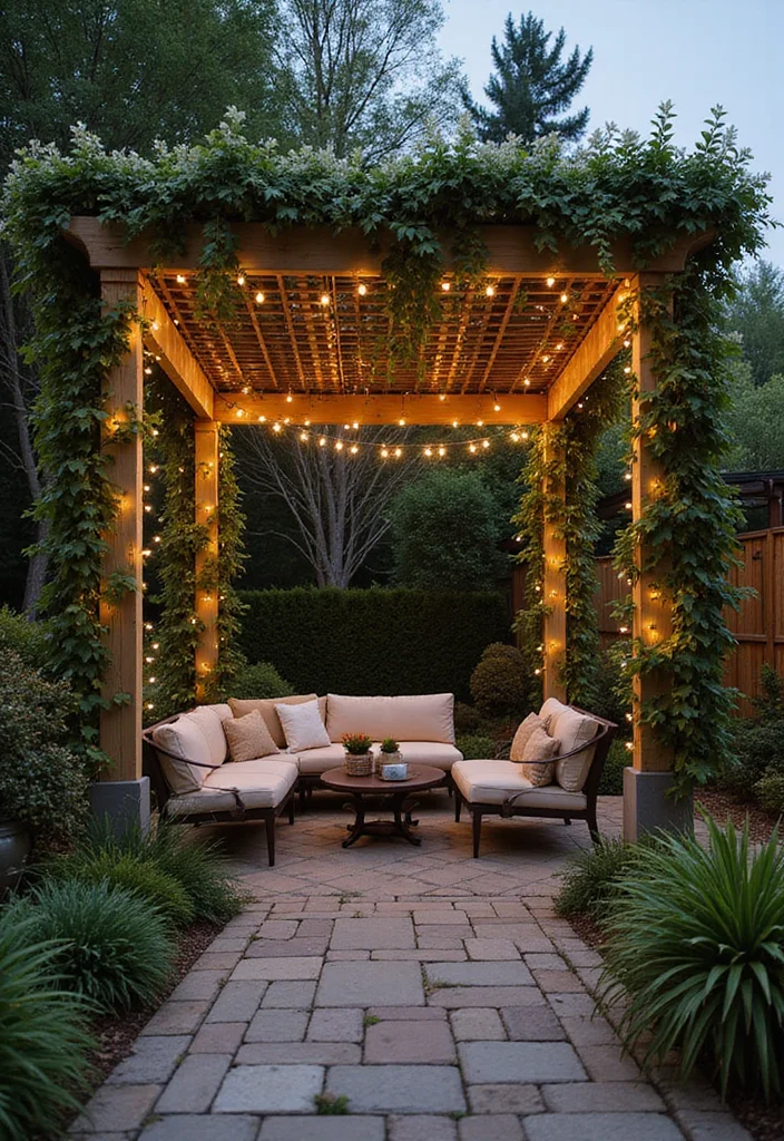 12 Backyard Lattice Ideas for Stylish Light Filtering Design - 3. Lattice Roof Pergola