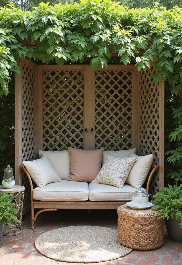 12 Backyard Lattice Ideas for Stylish Light Filtering Design - 5. Folding Lattice Screens