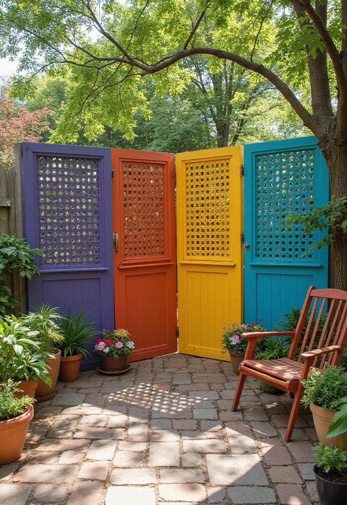 12 Backyard Lattice Ideas for Stylish Light Filtering Design - 8. Painted Lattice Panels