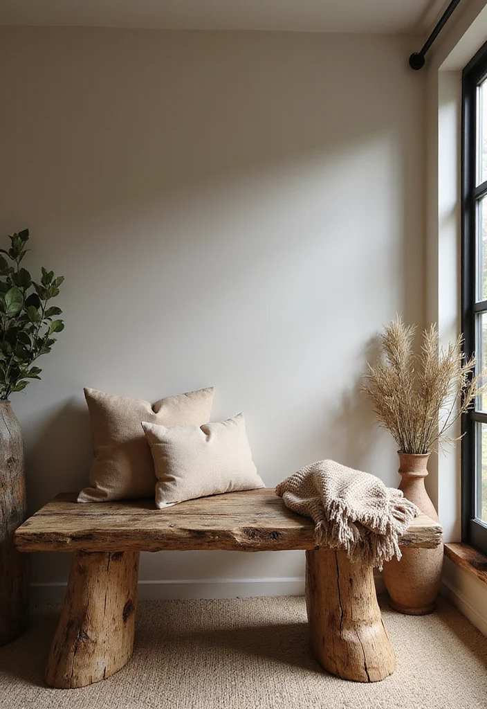 12 Bedroom Bench Ideas for Seating and Stylish Storage 100 12 Bedroom Bench Ideas for Seating and Stylish Storage - 10. Rustic Log Bench