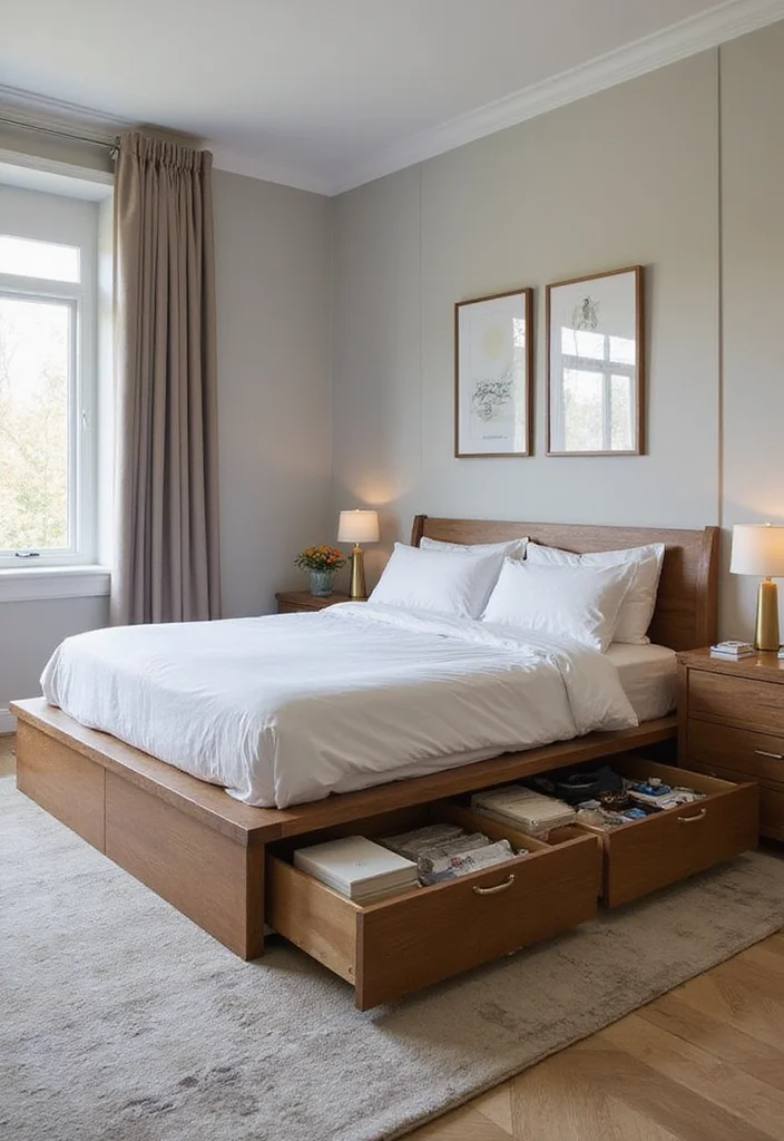 12 Bedroom Cabinet Ideas for Functional Built-In Solutions - 1. Under-Bed Drawers: Hidden Treasures