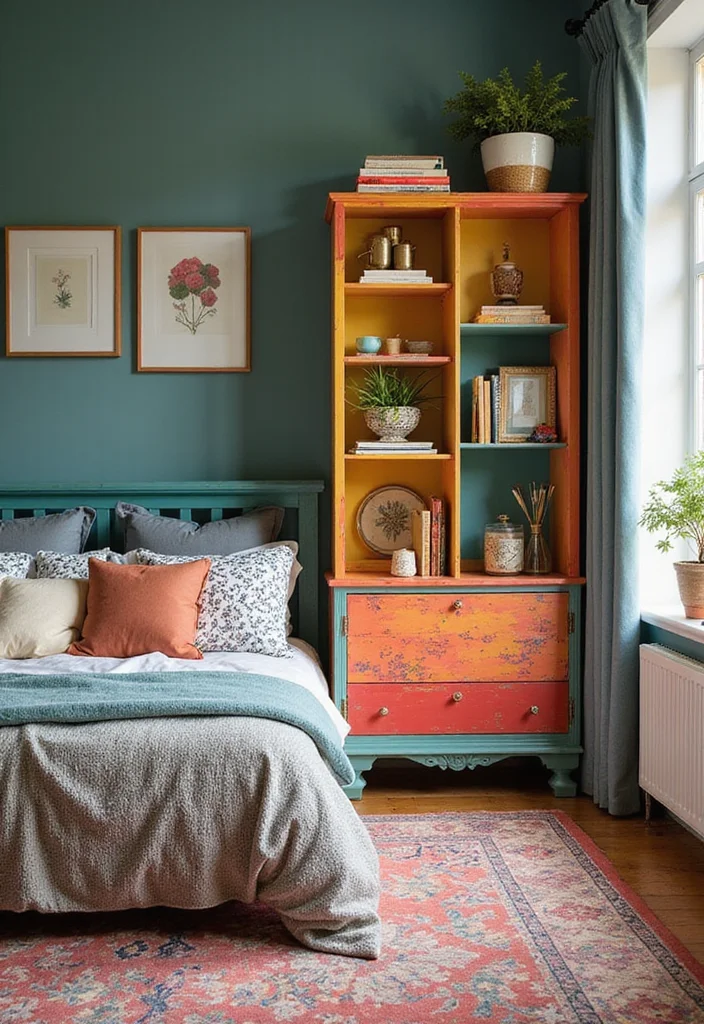 12 Bedroom Cabinet Ideas for Functional Built-In Solutions - 10. Colorful Cabinets: Brighten Up the Space