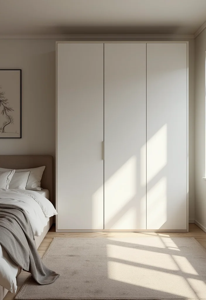 12 Bedroom Cabinet Ideas for Functional Built-In Solutions - 11. Minimalist Cabinets: Clean and Simple