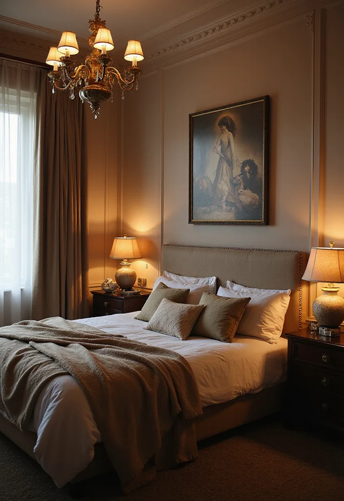 12 Classic Bedroom Ideas for Timeless Comfortable Style - 4. Vintage-Inspired Lighting