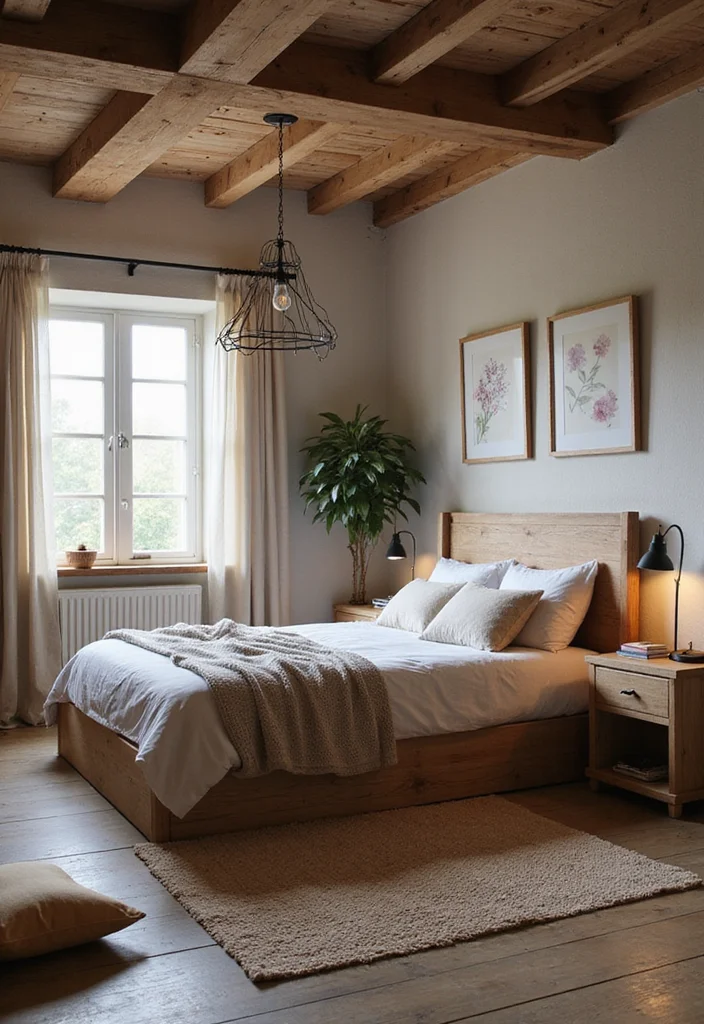 12 Country Rustic Bedroom Ideas for Natural Cozy Charm - 10. Opt for Functional Furniture