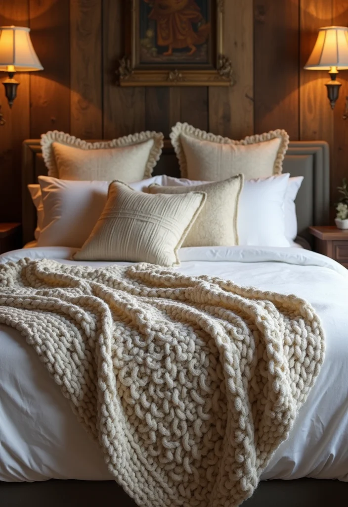 12 Country Rustic Bedroom Ideas for Natural Cozy Charm - 2. Layer with Cozy Textiles