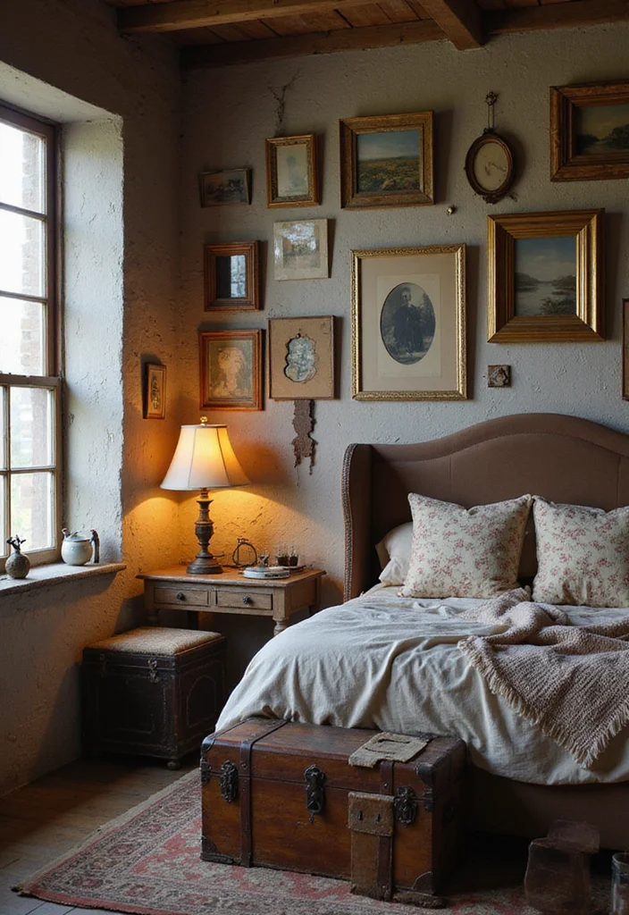 12 Country Rustic Bedroom Ideas for Natural Cozy Charm - 3. Integrate Vintage Finds