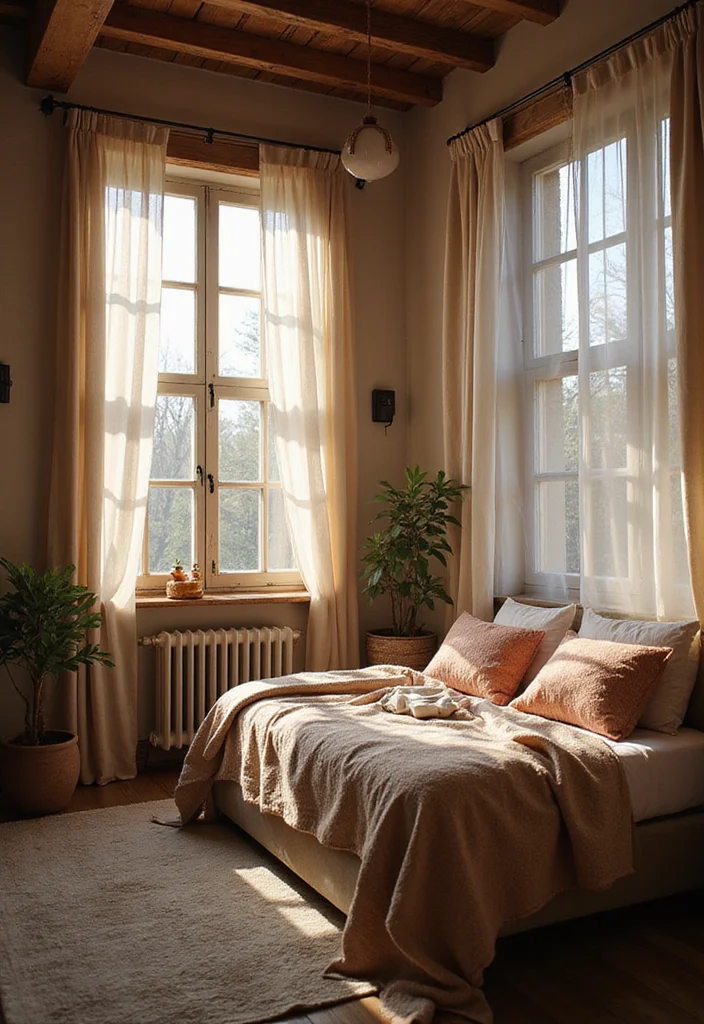 12 Country Rustic Bedroom Ideas for Natural Cozy Charm - 5. Bring in Natural Light