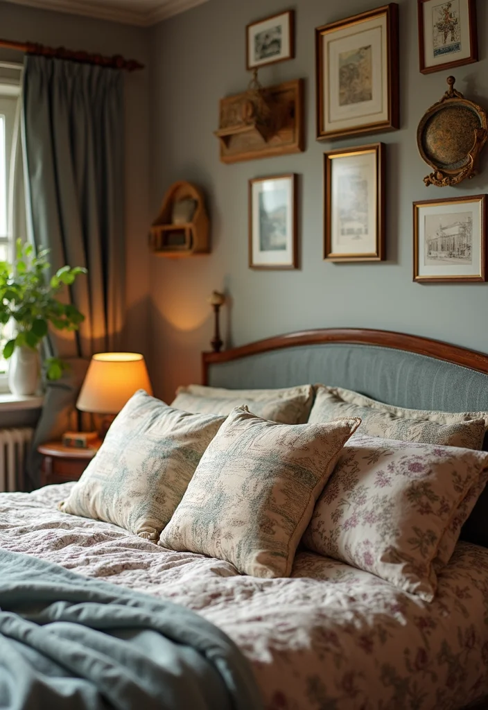 12 Cozy Boho Bedroom Ideas for Relaxed Layered Warmth - 11. Personal Touches with Travel Mementos