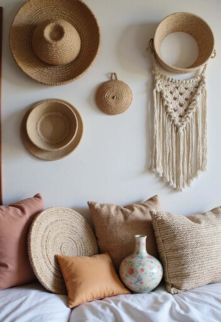 12 Cozy Boho Bedroom Ideas for Relaxed Layered Warmth - 7. Handcrafted Decor Items