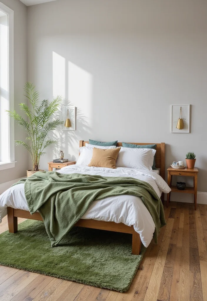 12 Green and Gold Bedroom Ideas for Chic Elegant Contrast - 6. Eco-Friendly Flooring