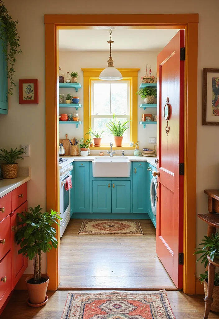 12 Kitchen Pass Through Ideas for Better Flow and Light - 10. Colorful Pass Through