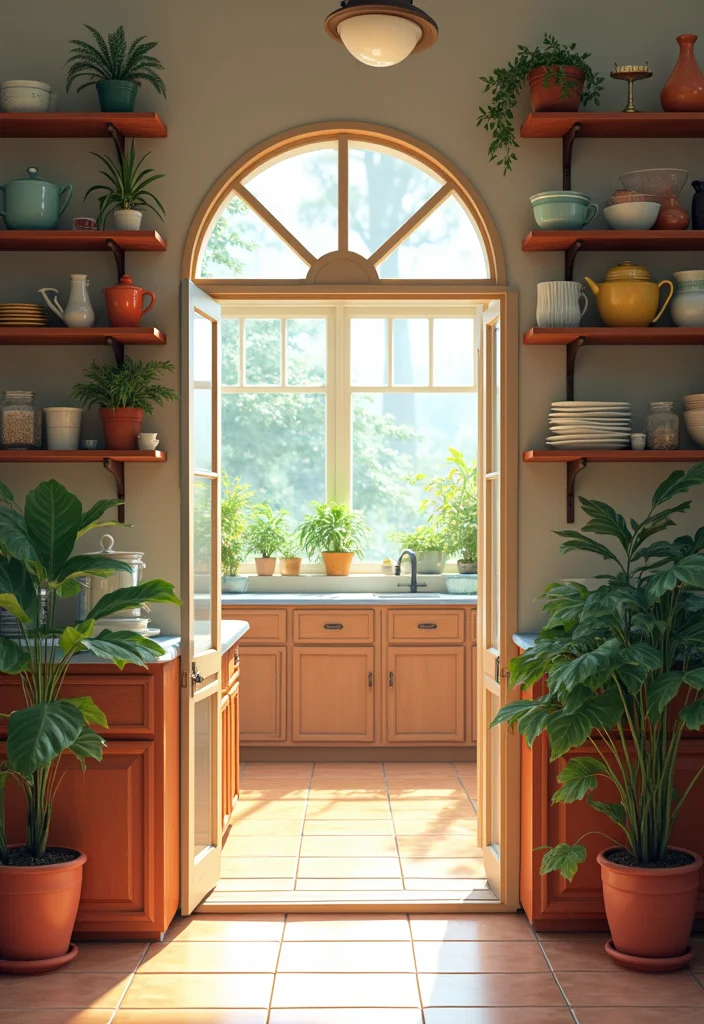 12 Kitchen Pass Through Ideas for Better Flow and Light - 2. Open Shelving Pass Through