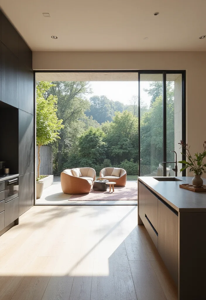 12 Kitchen Pass Through Ideas for Better Flow and Light - 3. Sliding Glass Panels