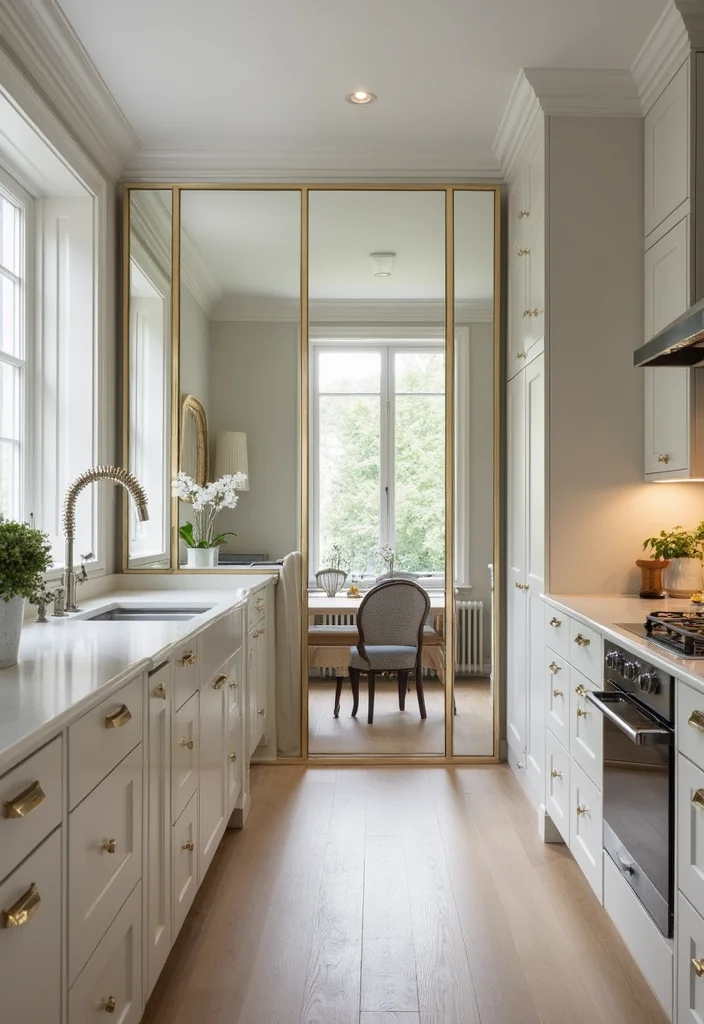 12 Kitchen Pass Through Ideas for Better Flow and Light - 7. Mirrored Pass Through