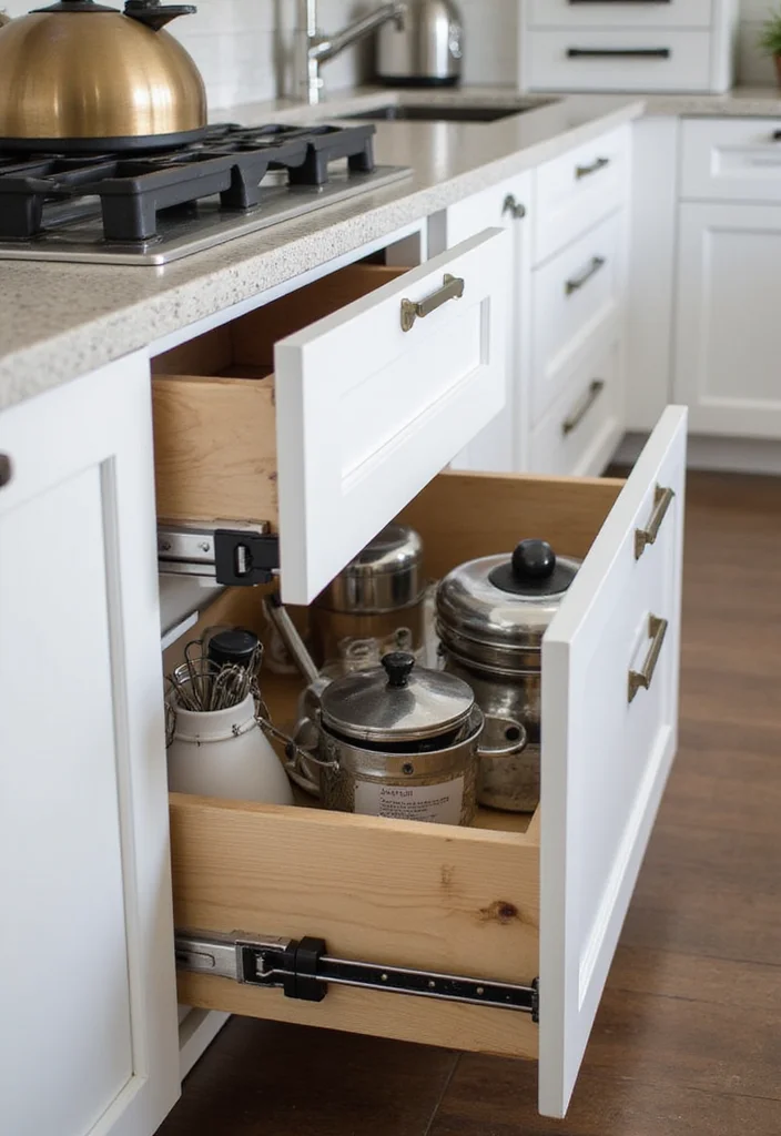 12 Kitchen Scullery Ideas for Hidden Prep and Storage - 1. Under-Counter Storage Drawers