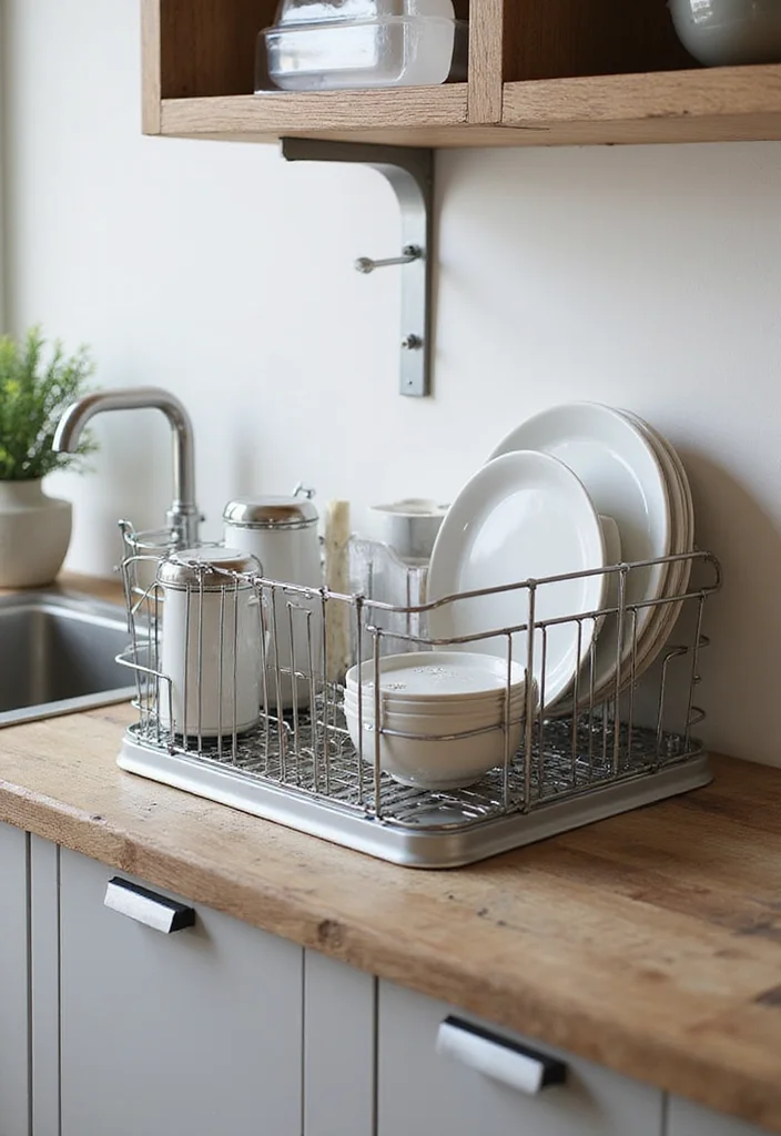 12 Kitchen Scullery Ideas for Hidden Prep and Storage - 12. Compact Dish Drying Solutions