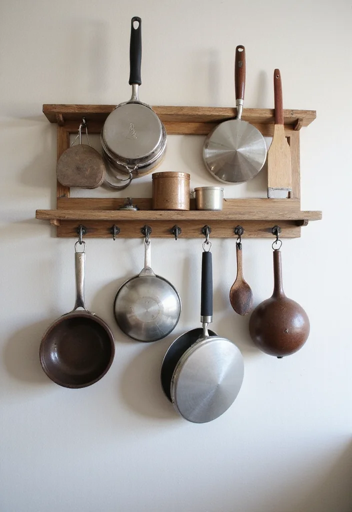 12 Kitchen Scullery Ideas for Hidden Prep and Storage - 7. Wall-Mounted Hooks and Racks