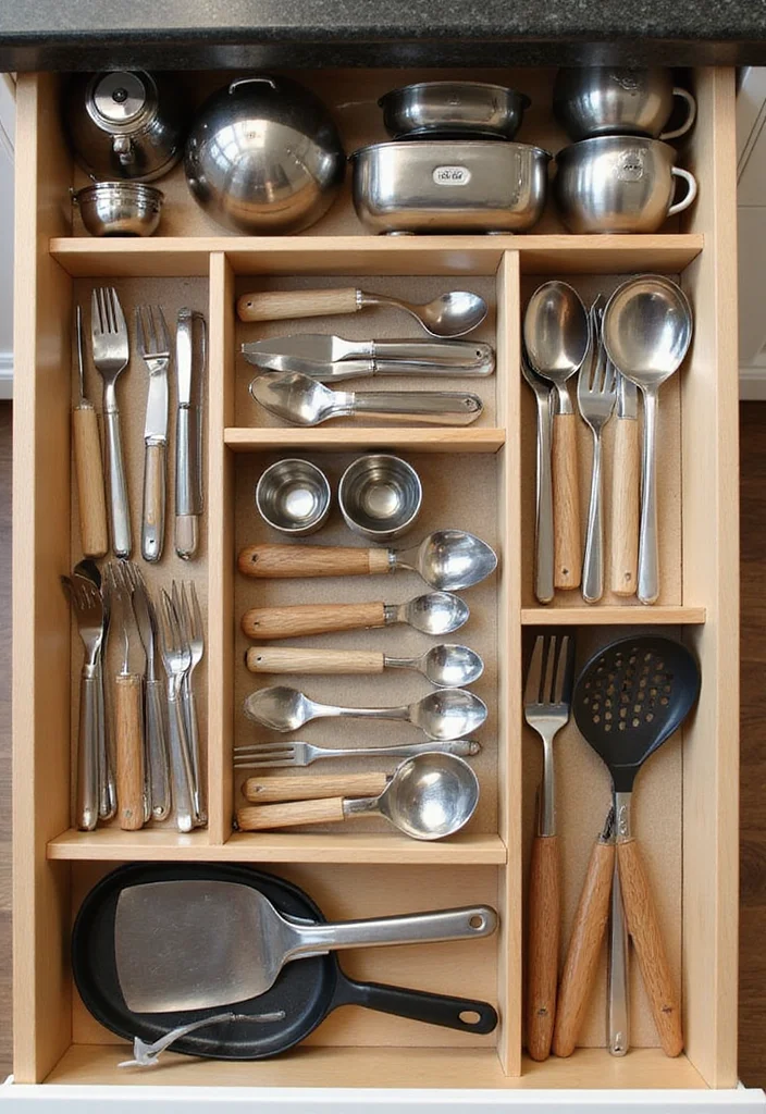 12 Kitchen Sink Cabinet Ideas for Extra Function and Order - 7. Drawer Organizers for Utensils and Tools