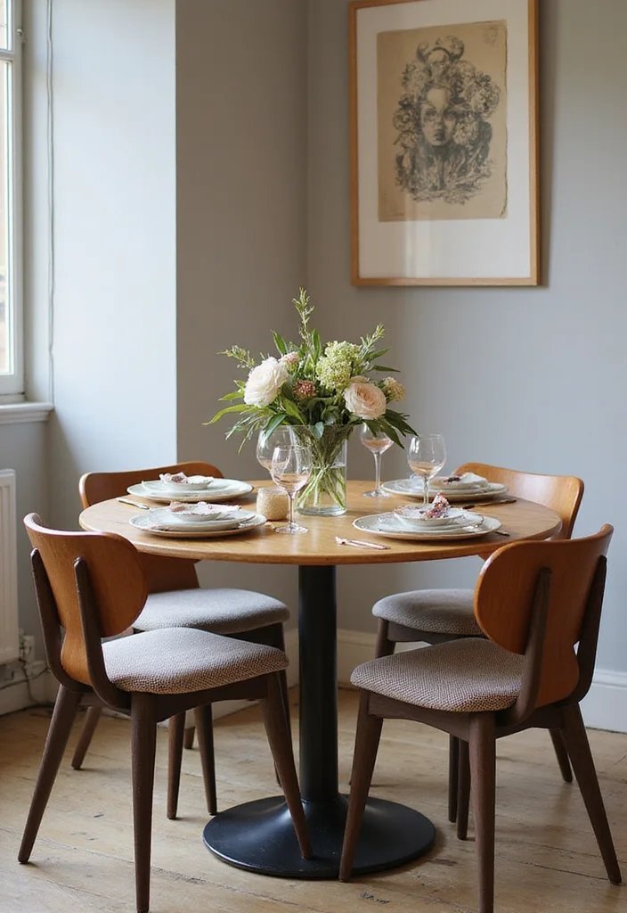12 Kitchen Sitting Area Ideas for Cozy Casual Moments - 2. Round Dining Table for Casual Meals