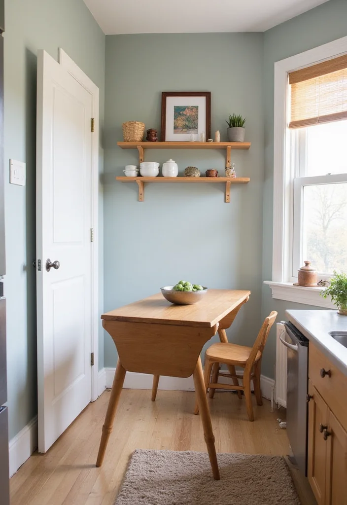 12 Kitchen Sitting Area Ideas for Cozy Casual Moments - 9. Wall-mounted Drop-leaf Table