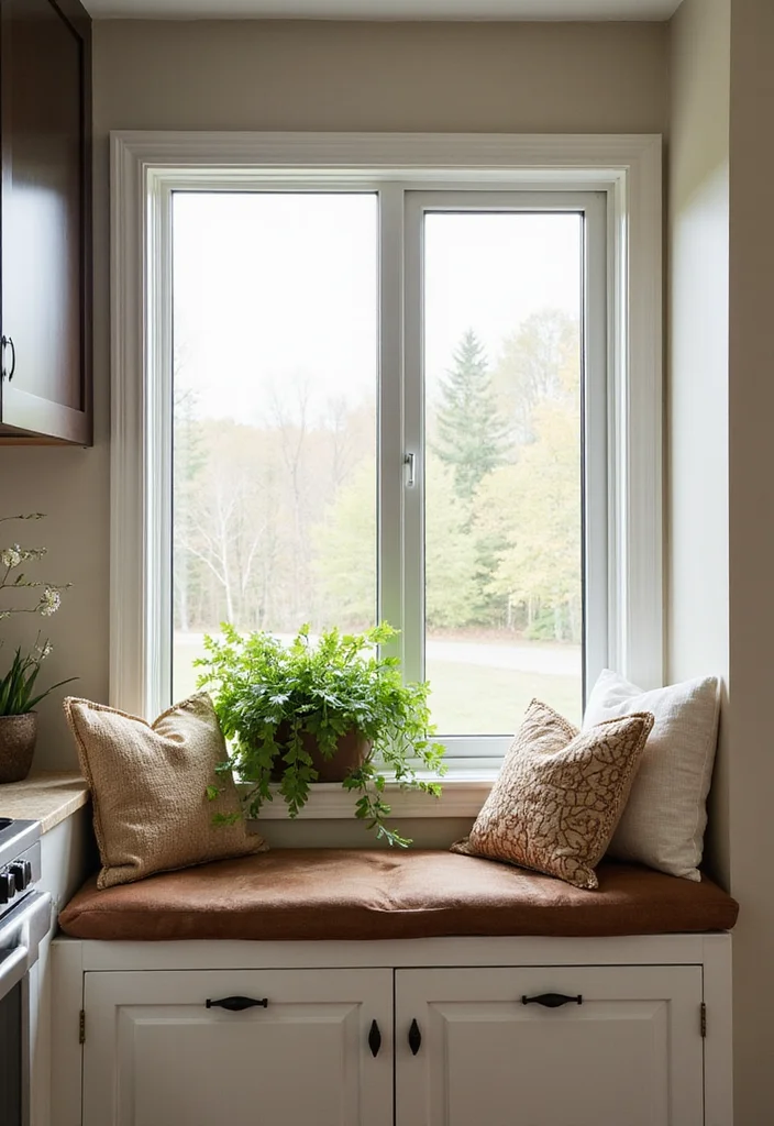 12 Kitchen Window Seat Ideas for Bright Comfortable Corners - 11. Nature-Inspired Escape